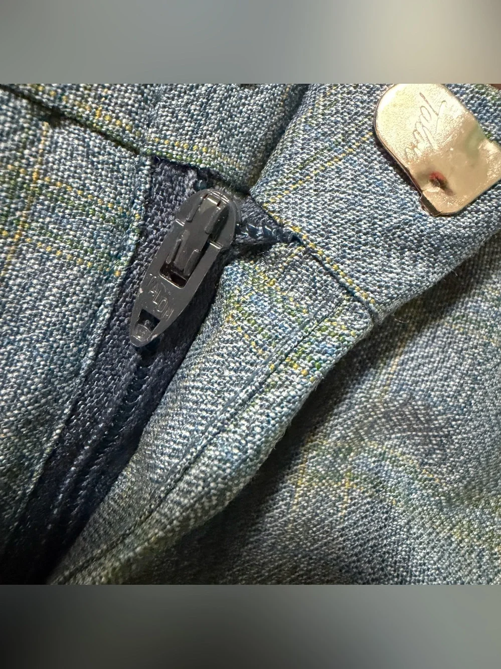 Vintage Levi’s Mr Levis Sta prest Blue Plaid slacks 31x28 New deadstock USA